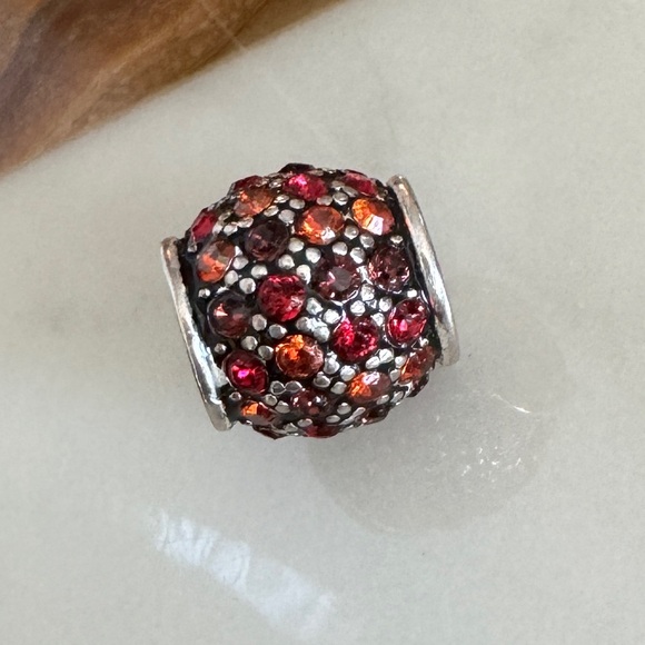 Brighton red and orange charm bead - Picture 2 of 3